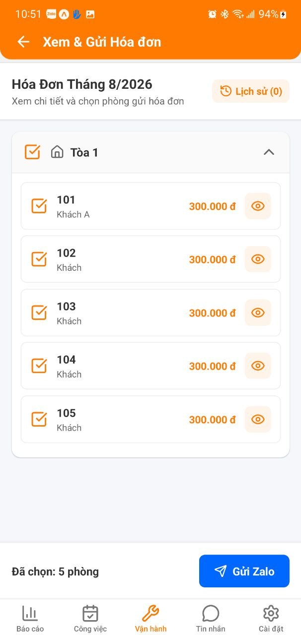 Xem hóa đơn
